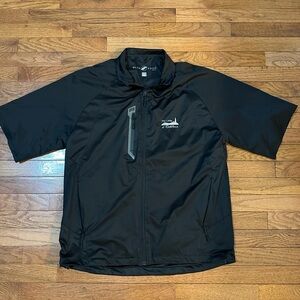 Glen Echo Full Zip Half Sleeve windbreaker Men’s Size Large black Short sleeve